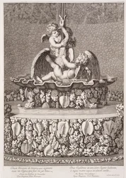 Fontein met twee cupido