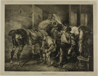 De Engelse hoefsmid, plaat 10 van Diverse onderwerpen Getekend uit het leven op steen