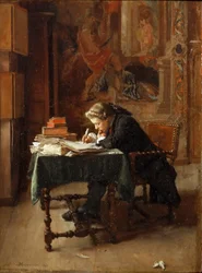 Jonge Man aan het Schrijven