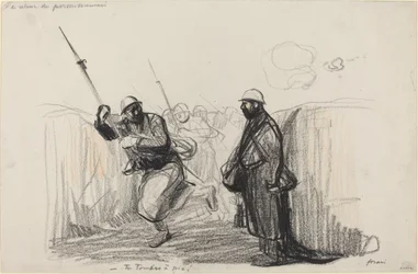 De terugkeer van de verlofganger. -Je komt precies op tijd!, ca. 1914-1919