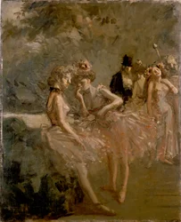 Scène in de coulissen van een theater