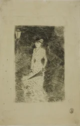 Wandelende vrouw met paraplu