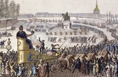 Eerste viering van de vrijheid in Parijs op 15 april