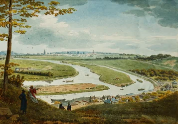 Een uitzicht op Parijs en de Seine vanuit Saint-Cloud