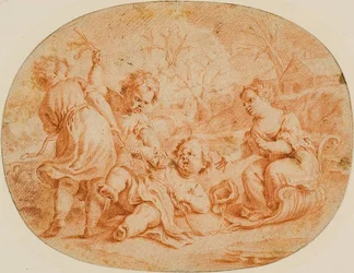 Allegorische scène met ruziënde kinderen