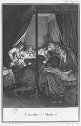 Het castreren van Abelard, illustratie uit 