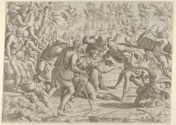 De Verraderlijke Sinon naar het Kamp van Trajanus Gebracht door de Herders