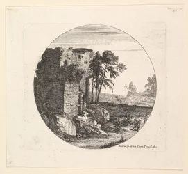 De ruïnes links
