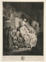 De oorsprong van de schilderkunst, of de modieuze portretten