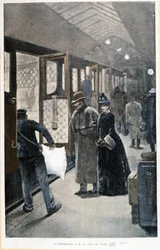 Vertrek voor de nachttrein op het Gare de Lyon - tekening door Sinibaldi