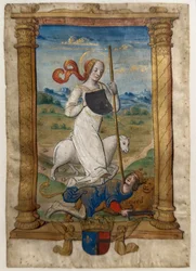 Nederigheid en trots. Les rondeaux des vertus, na 1515 (Geschilderd en verlucht perkament)