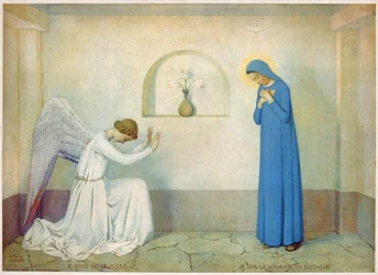 Aankondiging aan de Maagd (gravure, circa 1920)