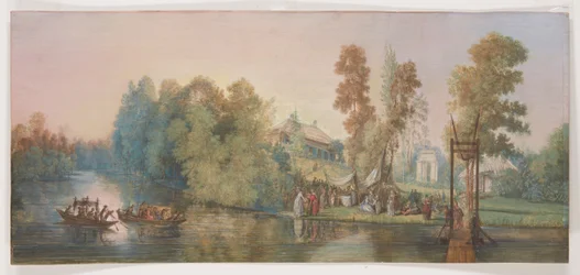 Galante scène: picknick bij een meer, 1787