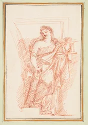 Allegorische figuur van Justitia met fasces