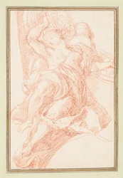 Plafonddetail van figuur en decoratief motief