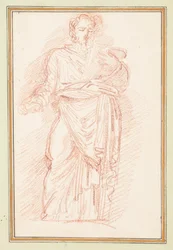 Geklede figuur met riem om de taille
