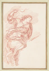 Geklede figuur met zweep
