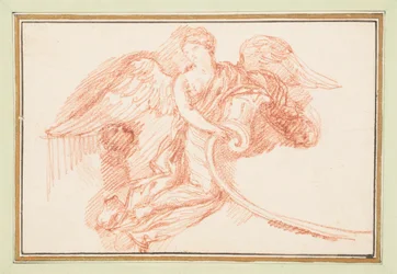 Gevleugelde vrouwelijke figuur met decoratieve rol
