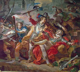 De moord op Étienne Marcel (ca. 1316-58), ontwerp voor een Gobelins-wandtapijt, 1783