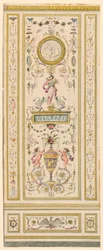 Tekening, ornamentpaneel, 1775-1800