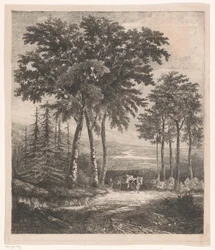 Landschap met paardenkar