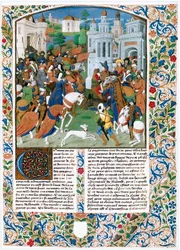 Chronique de la Bouquechardiere, wereldgeschiedenis samengesteld door Jean de Courcy, heer van Bourg-Achard (perkament)