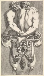 Ontwerp voor een Term met Twee Omhelzende Saters, uit: Curieuses recherches de plusieurs beaus...