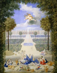 Frankrijk, Versailles, parterre van Grand Trianon, door Jean Cotelle