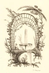 Fontein onder pergola