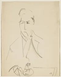 Portret van Modigliani met pijp