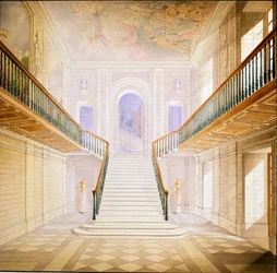 Ontwerp voor een trap in de Painted Hall, Chatsworth