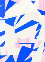 Opvallende blauwe en roze vormen