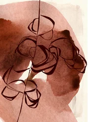 Terracotta bloemen, abstract