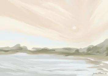 Rustige horizon, gloed