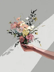 Bloemen in de hand