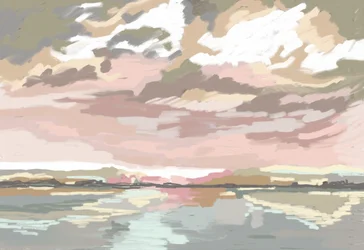 Roze zonsondergangreflecties