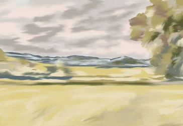 Landschap met glooiende heuvels