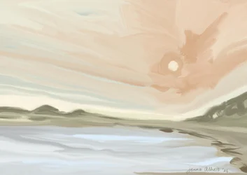 Rustige zonsondergang op het strand