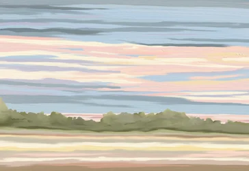 Rustige pastelkleurige horizon