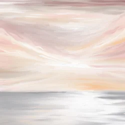 Rustig pastelkleurig uitzicht op zee