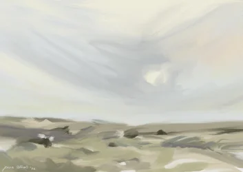 Landschap met een serene hemel