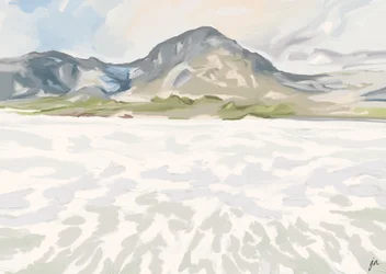 Rustig wintermeer in de bergen