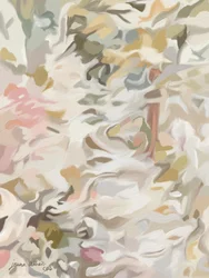 Zachtroze bloemenmotief, abstract