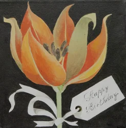 Tulp, gefeliciteerd (acryl)