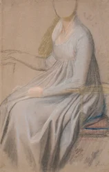 Kledingstudie voor het portret van gravin Agnete Marie Rosencrone