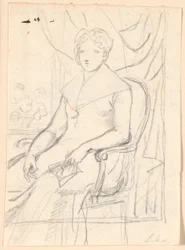 Compositieontwerp voor het portret van gravin Anna Joachima Danneskiol-Laurvigen, geboren Ahlefeldt, in haar 74e jaar