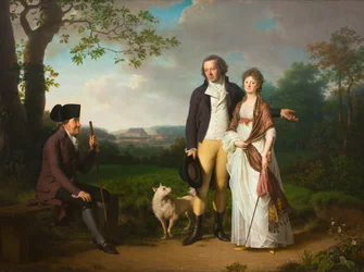 Niels Ryberg met zijn Zoon Johan Christian en zijn Schoondochter Engelke, geboren Falbe