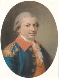 Portret van fabrieksmeester en commandant-kapitein Henrik Gerner. Ovaal, driekwart profiel naar rechts
