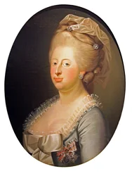 Portret van Caroline Mathilde, koningin van Denemarken en Noorwegen