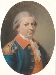 Portret van fabrieksmeester en commandant-kapitein Henrik Gerner. Ovaal, driekwart profiel naar rechts